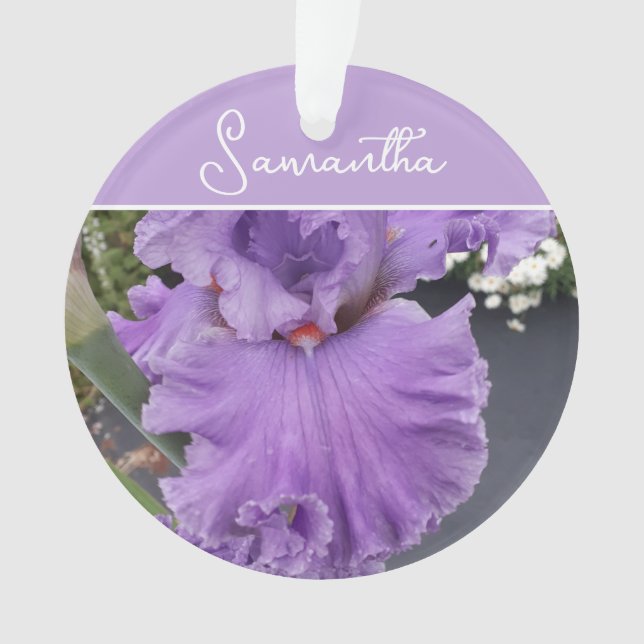 Iris Flower Flowers Purple Lavender Lilac Apron Ornament (Front)