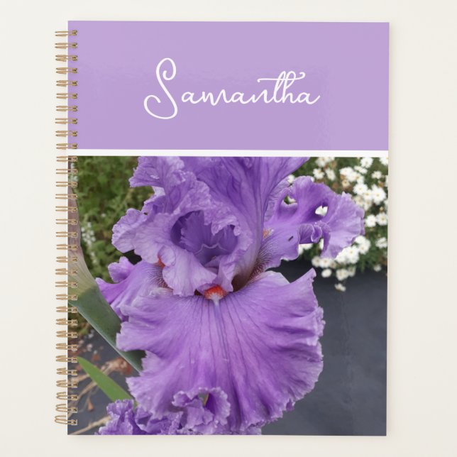 Iris Flower Flowers Purple Lavender Lilac Apron Planner (Front)