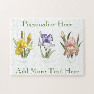 Iris Flower Garden Botanical Art Jigsaw Puzzle