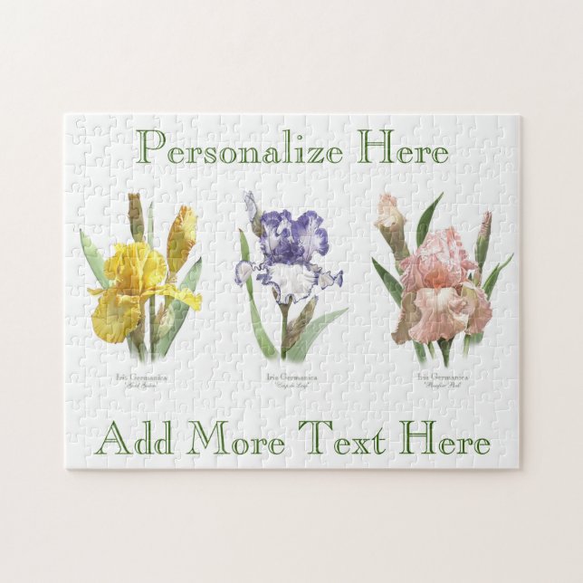 Iris Flower Garden Botanical Art Jigsaw Puzzle (Horizontal)
