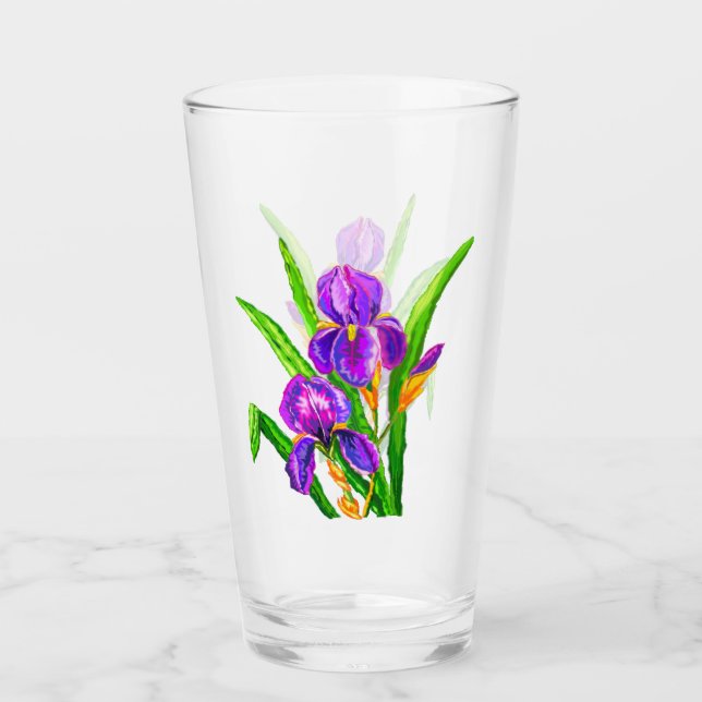 Iris Flower Glass (Front)