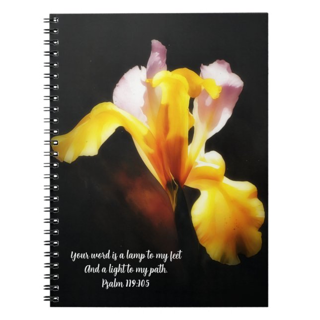 Iris Flower Light Bible Verse Prayer Journal (Front)