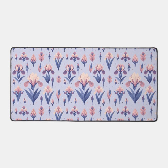 Iris Flower Pattern Desk Mat (Front)