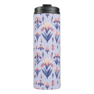 Iris Flower Pattern Thermal Tumbler