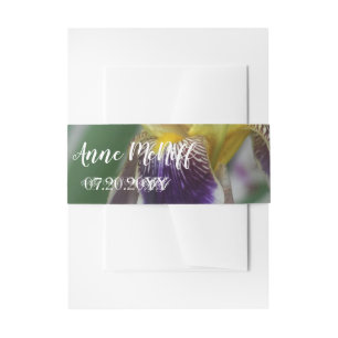 Iris Flower Photo Invitation Belly Bands Band