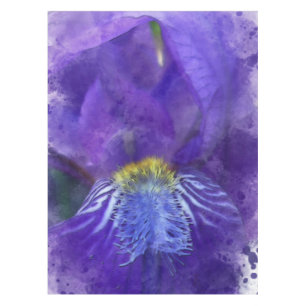 Iris Flower Purple Watercolor Tablecloth