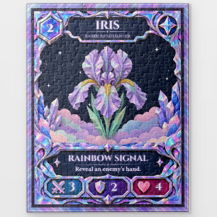 Iris Flower, Rainbow Foil Art Jigsaw Puzzle
