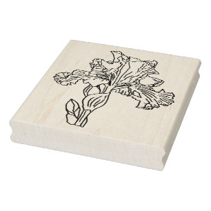 Iris Flower Rubber Stamp