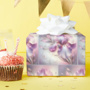 Iris Flower With Gold Etching Wrapping Paper