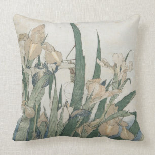 Iris Flowers and Grasshopper, c.1830-31 Cushion