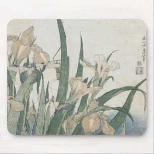Iris Flowers and Grasshopper, c.1830-31 Mouse Pad