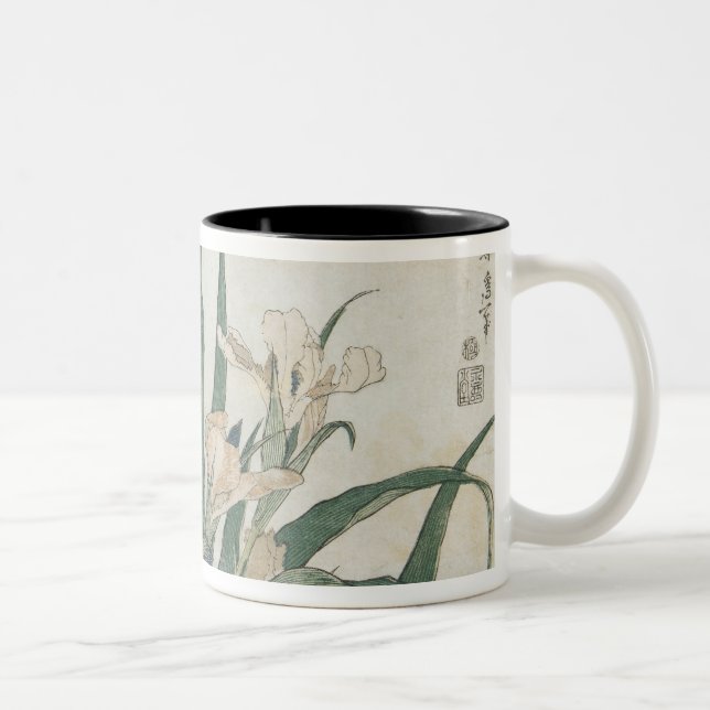 Iris Flowers and Grasshopper, c.1830-31 Two-Tone Coffee Mug (Right)
