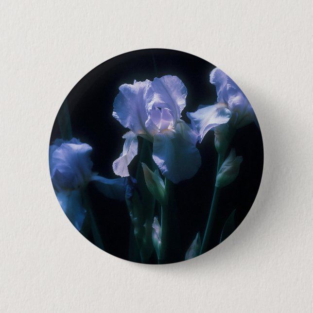 Iris Flowers at Twilight 6 Cm Round Badge (Front)