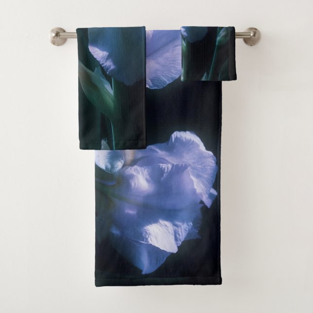 Iris Flowers at Twilight Beach Towel (Insitu)
