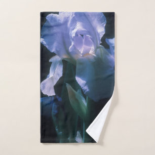 Iris Flowers at Twilight Beach Towel