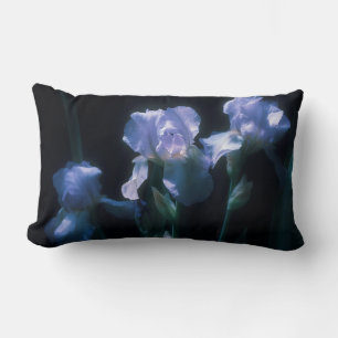 Iris Flowers at Twilight Beach Towel Lumbar Cushion