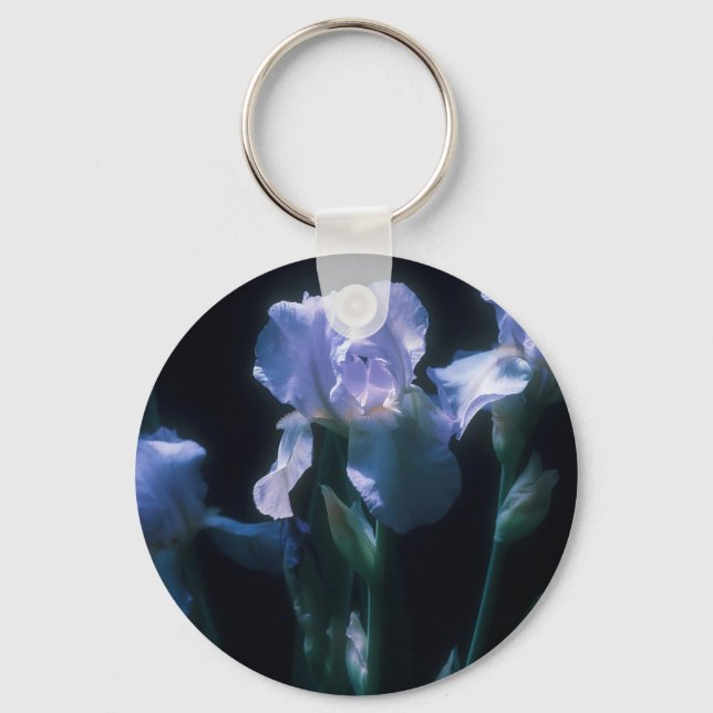 Iris Flowers at Twilight Key Ring (Back)