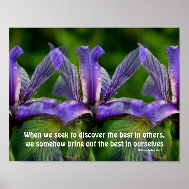Iris Flowers Attitude Inspirational Quote Poster (Front)