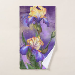 Iris Flowers Bath Towel