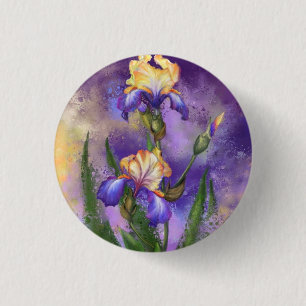 Iris Flowers Button Beautiful Irises
