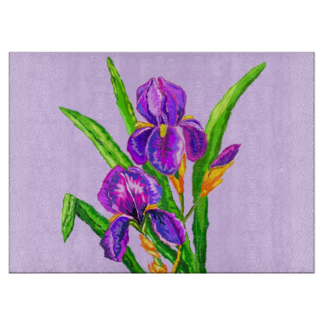 Iris Flowers Cutting Board (Front)