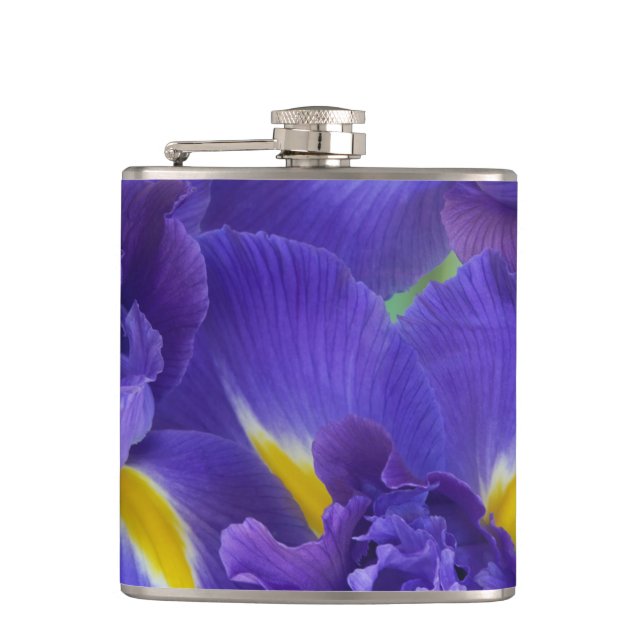 Iris flowers hip flask (Front)