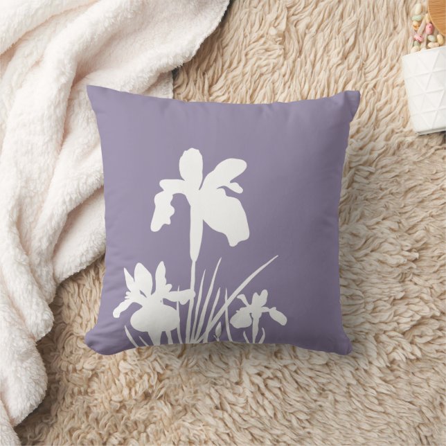  Iris Flowers  Silhouette custom background colour Cushion (Blanket)