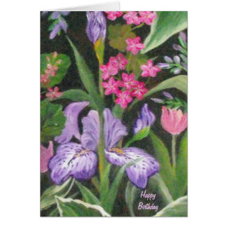 Iris Garden Birthday Card
