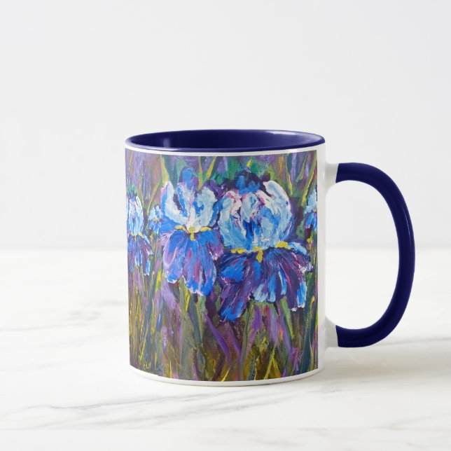 "Iris Garden Flowers" Floral Mug (Right)