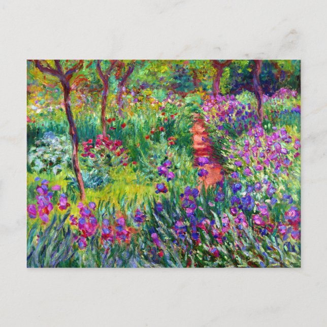 Iris Garden Impressionism Bridal Postcard (Front)