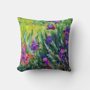 Iris Garden in Giverny Claude Monet Fine Art Cushion