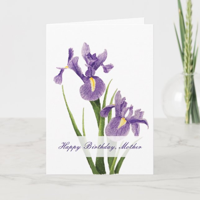Iris Garden Mother Birthday Card (Front)
