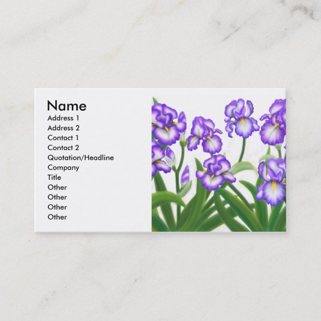 Iris Garden Profile Card (Front)