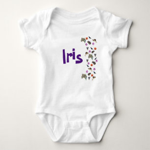Iris, Girls Name With Australian Wildlife,  Baby Bodysuit