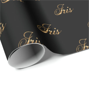 Iris gold Design Lettering Geschenkpapier Wrapping Paper