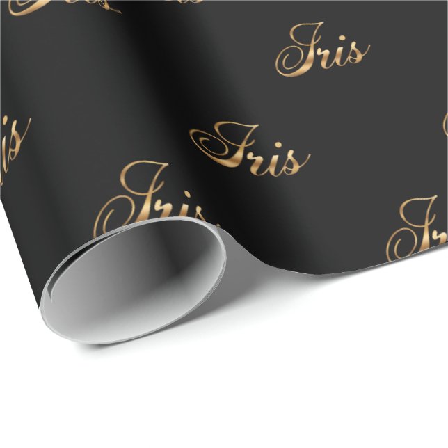 Iris gold design lettering wrapping paper (Roll Corner)