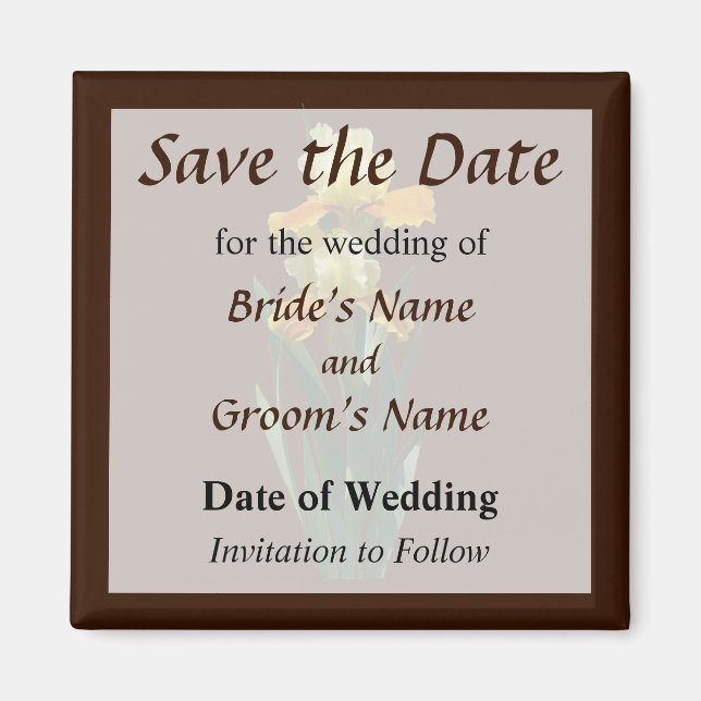 Iris Honey Glazed Save the Date Magnet (Front)