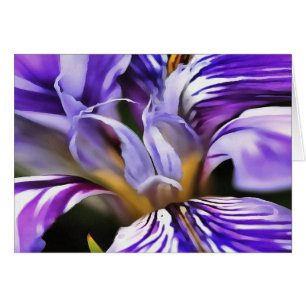 Iris In Violet Lilac and Purple Botanical Art