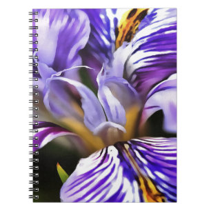 Iris In Violet Lilac and Purple Botanical Art Notebook