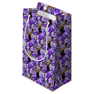 Iris In Violet Lilac and Purple Botanical Art Small Gift Bag