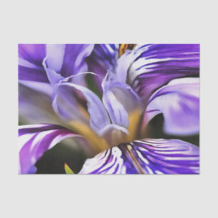 Iris In Violet Lilac and Purple Botanical Art Tissue Paper