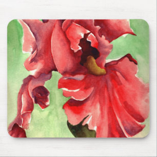 Iris in Watercolor - Mouse Pad by WithAnF Fine Art