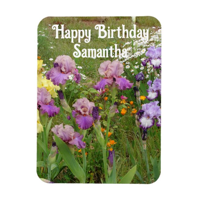 Iris Irises Blue Flower flowers Floral Birthday Magnet (Vertical)