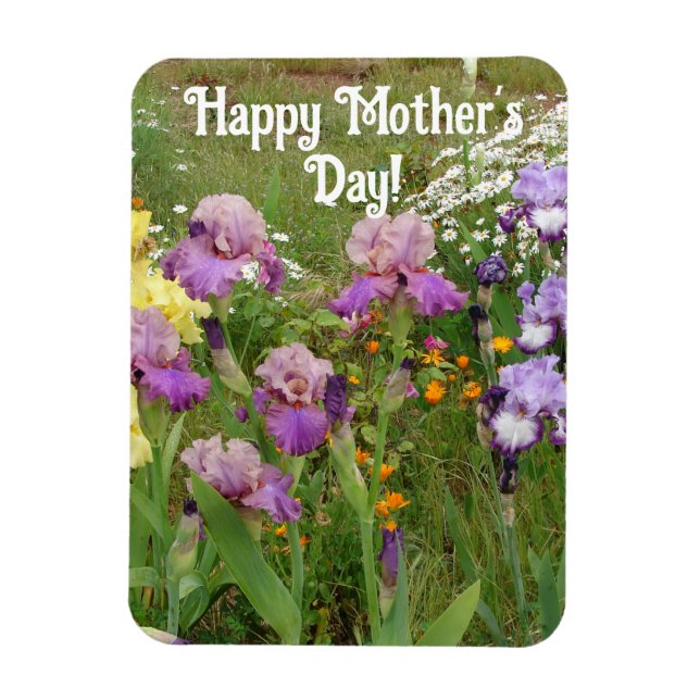 Iris Irises Blue Flower flowers Floral Mothers Day Magnet (Vertical)