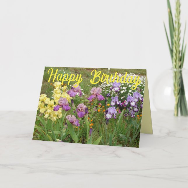 Iris irises floral Flowers Cottage Garden Card (Front)