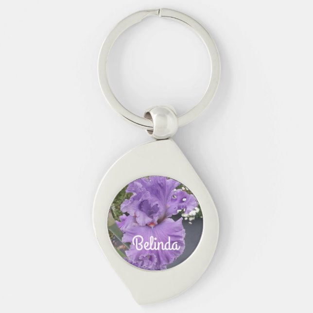 Iris Irises Purple Flower Floral Lavender  Key Ring (Front)