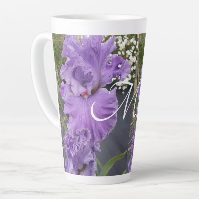 Iris Irises Purple Flower Floral Mum Mother Latte Mug (Left Angle)