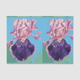 Iris Irises Purple Watercolor Floral Flower Tissue Paper