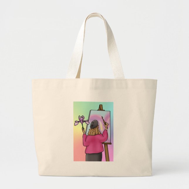 Iris is for Inspiration Large Tote Bag (Front)