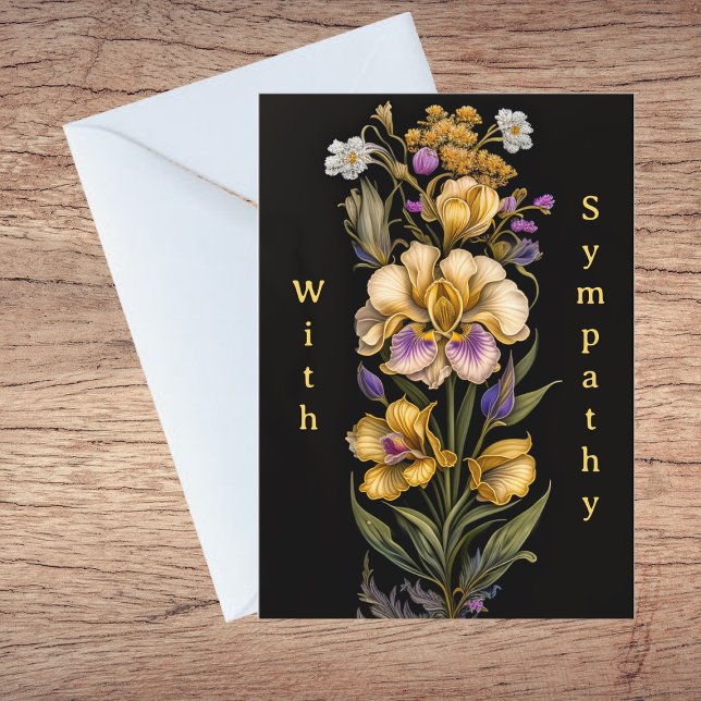 Iris Linear Bouquet Artwork Sympathy Card (Creator Uploaded)